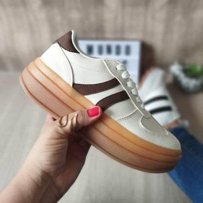 Tenis Agustin Beige-cafe