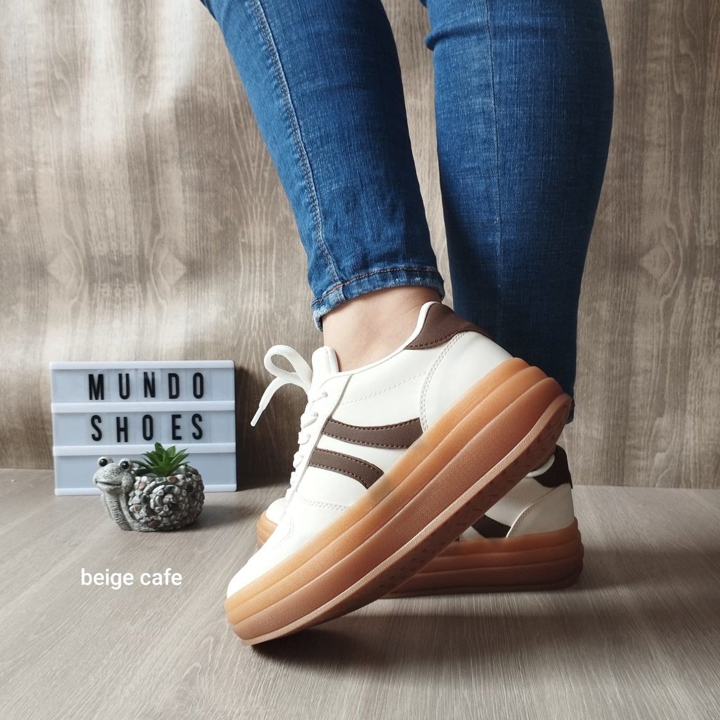 Tenis Agustin Beige-cafe