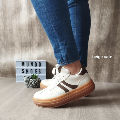 Tenis Agustin Beige-cafe
